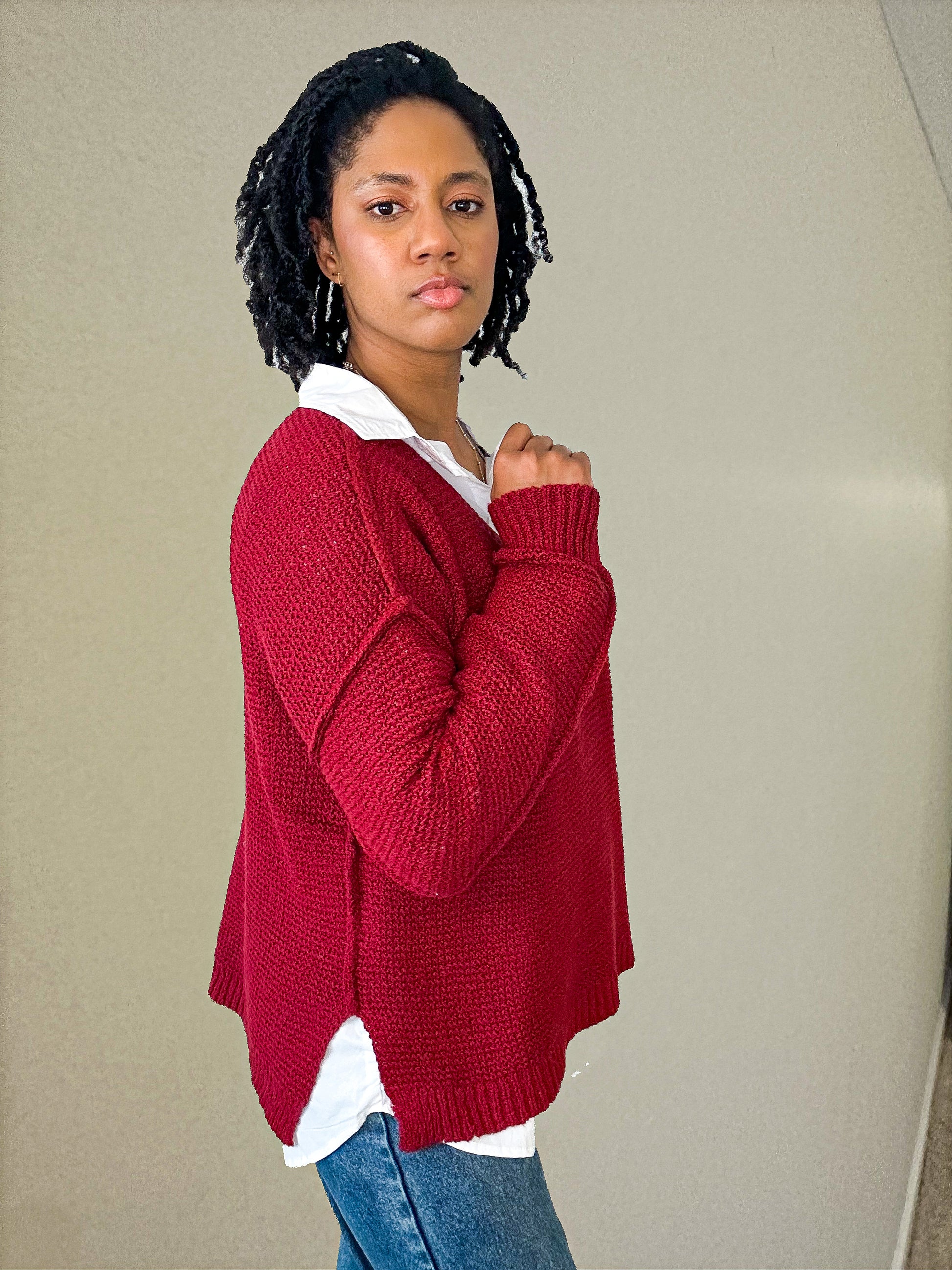 Oversized Cotton Women's Pullover Sweater