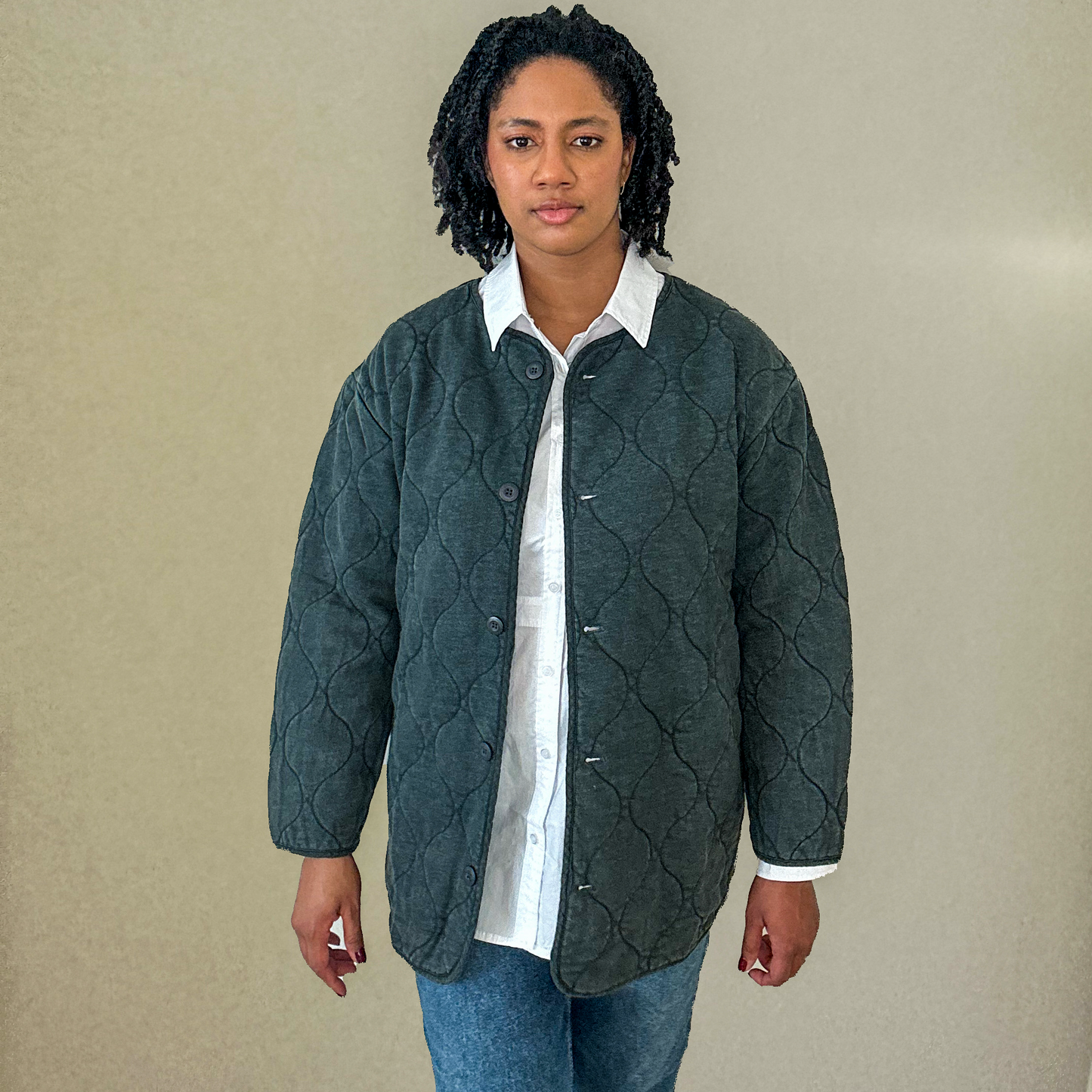 Women's Quilted Jackets, Women's Blue Quilted Jackets, Heavy Quilted Jacket